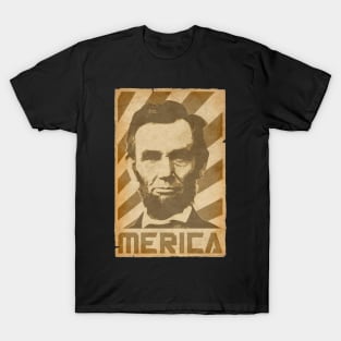 Abraham Lincoln Merica Retro Propaganda T-Shirt